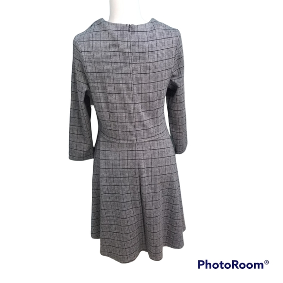 Sabie Plaid A-Line Knit Dress Size Medium - Picture 4 of 8